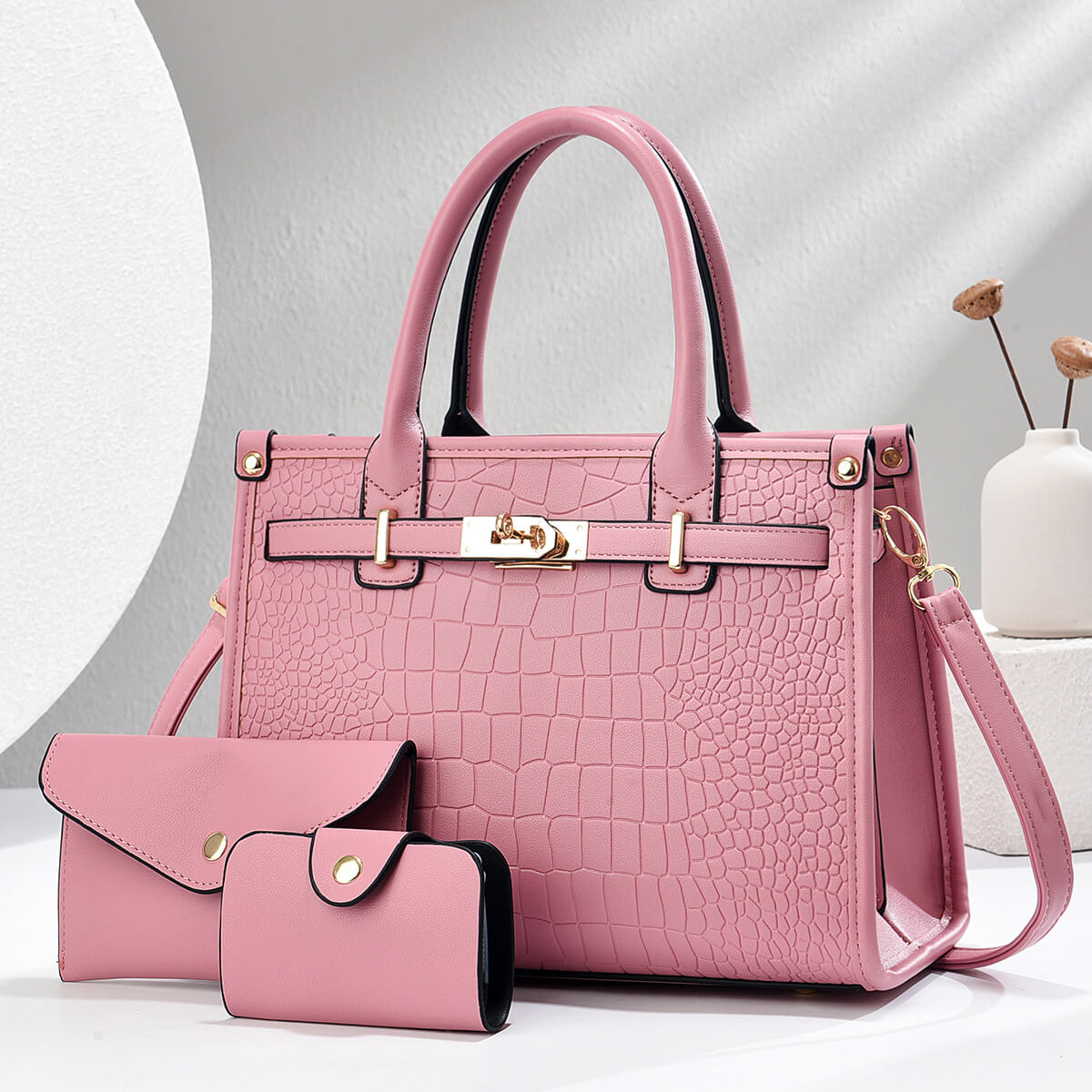 Elegant Handbag Set with Matching Wallets - Image 2