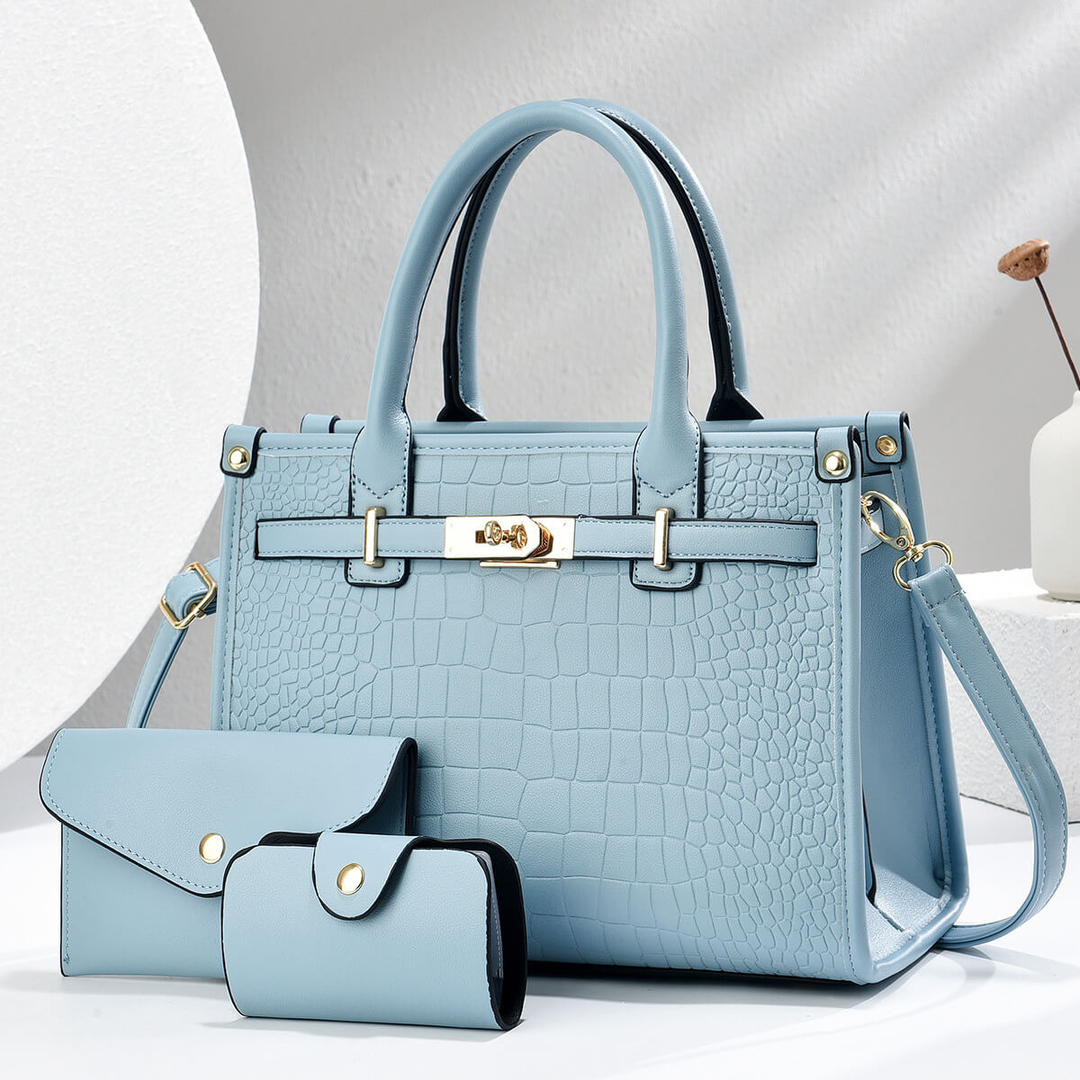 Elegant Handbag Set with Matching Wallets - Image 5