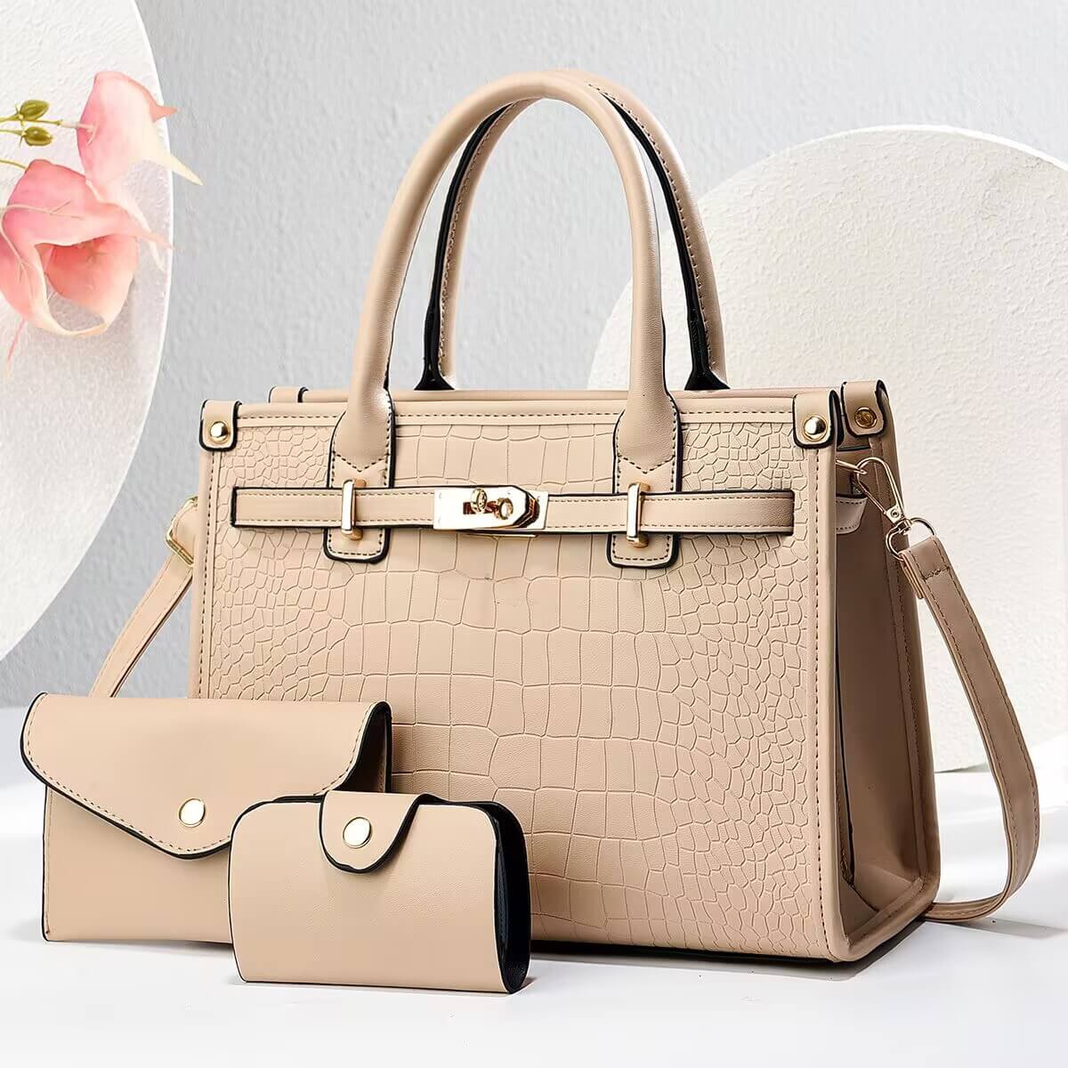 Elegant Handbag Set with Matching Wallets - Image 8