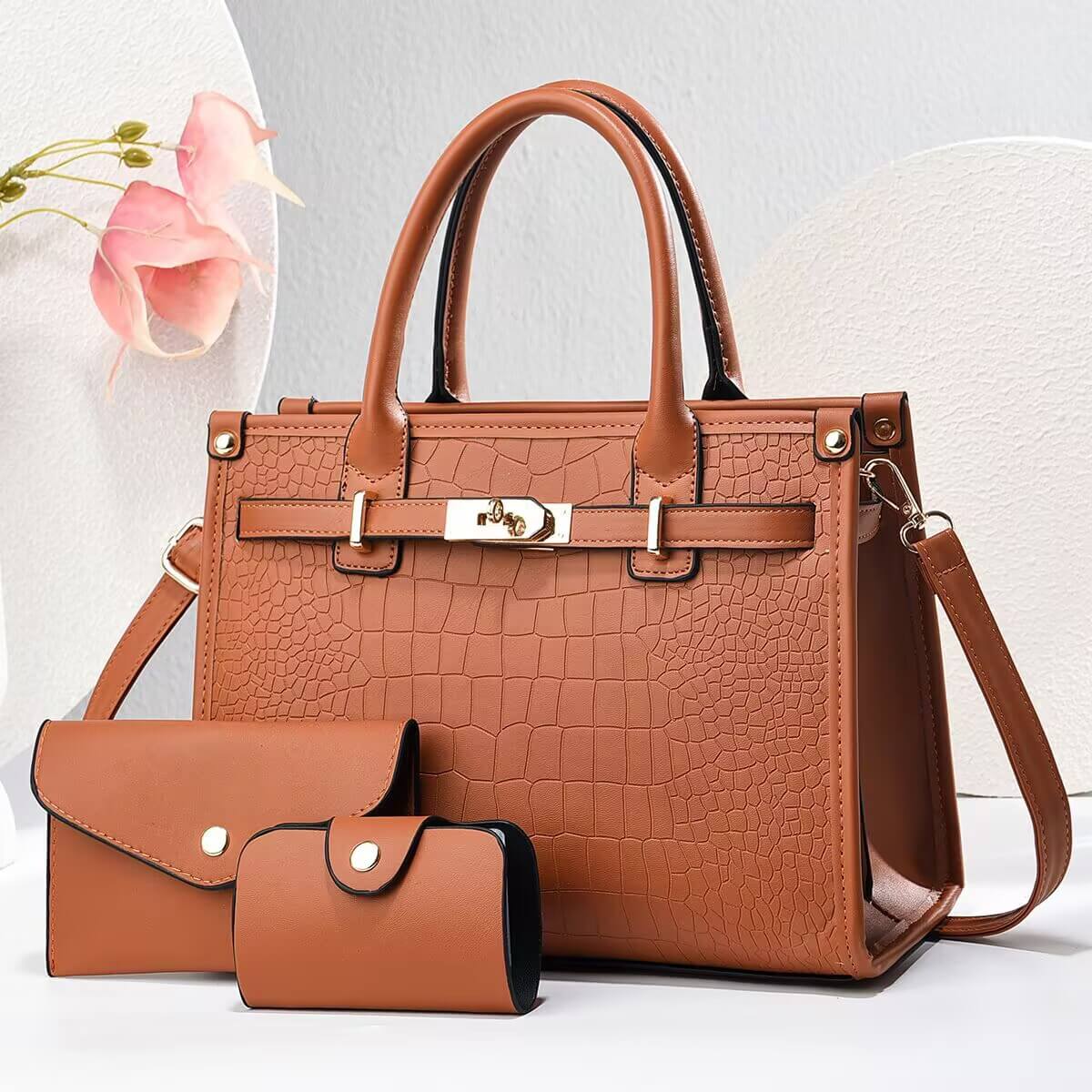 Elegant Handbag Set with Matching Wallets - Image 9