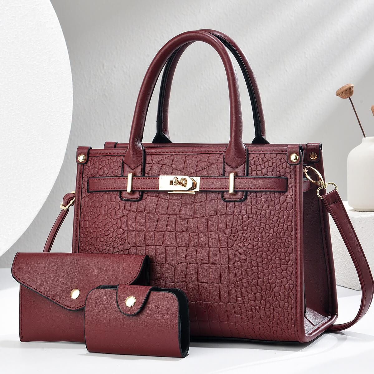 Elegant Handbag Set with Matching Wallets - Image 10