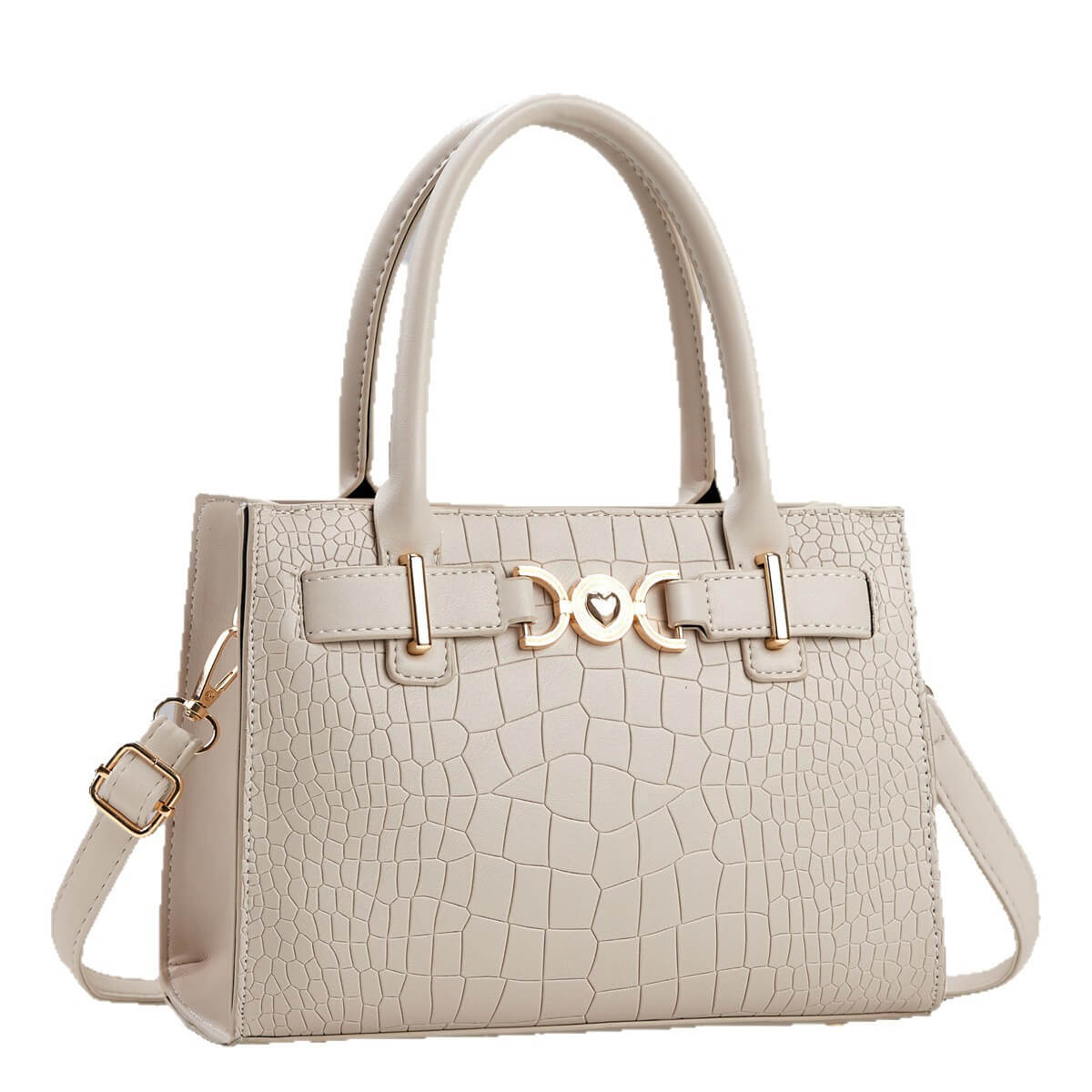Croc-Embossed Shoulder Handbag - Image 2