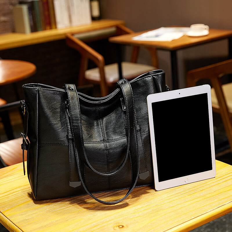Genuine Leather Large Tote Handbag - Image 4