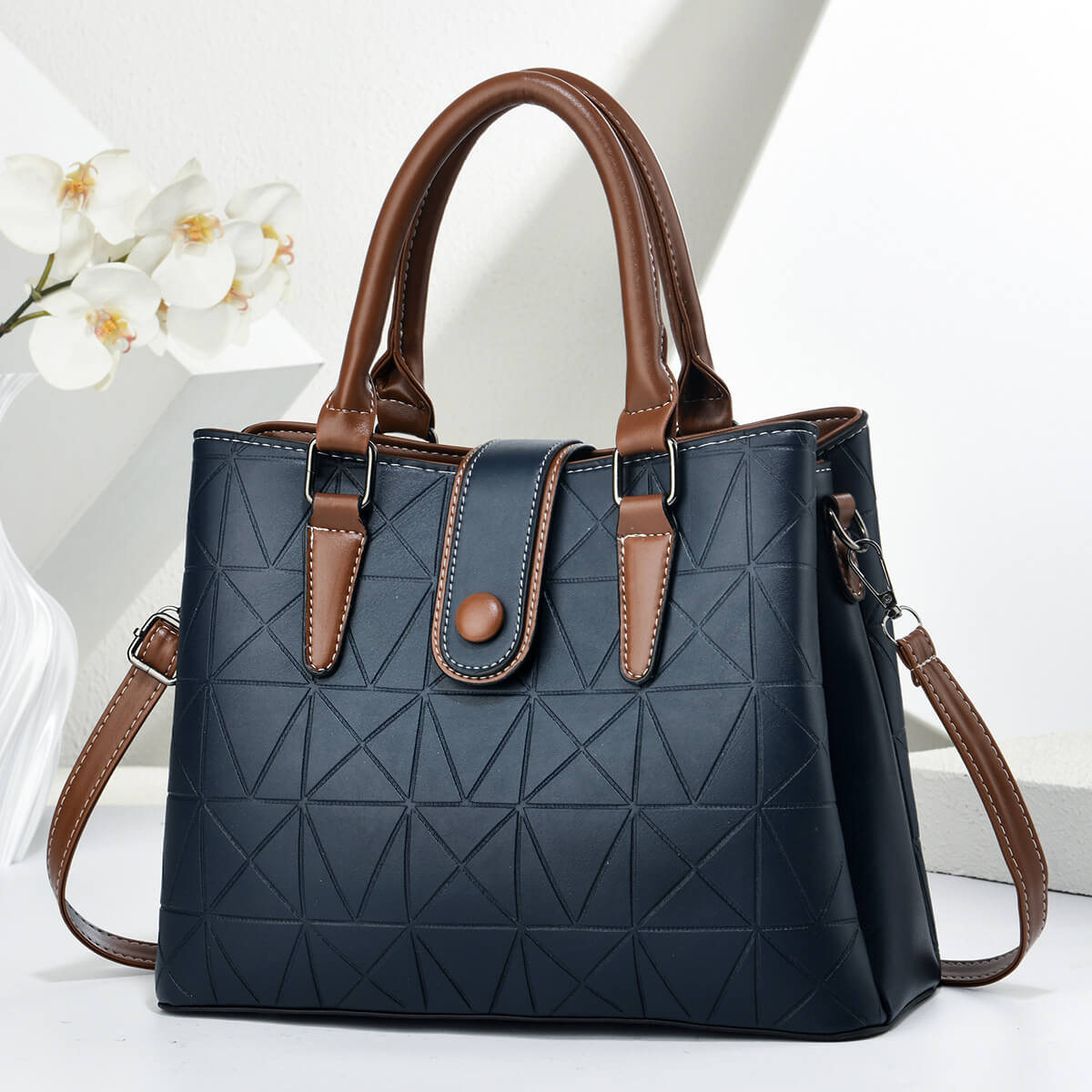 Faux Leather Fashion Shoulder Bag - Image 3