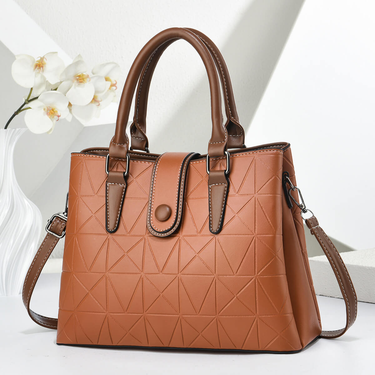 Faux Leather Fashion Shoulder Bag - Image 4