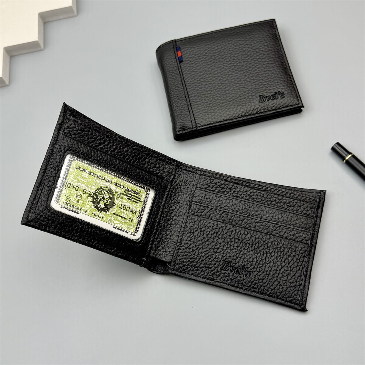 Genuine Cowhide Leather Men's Wallet - Image 4