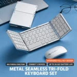 Tri-Fold Wireless Bluetooth Keyboard for Laptops and Desktops