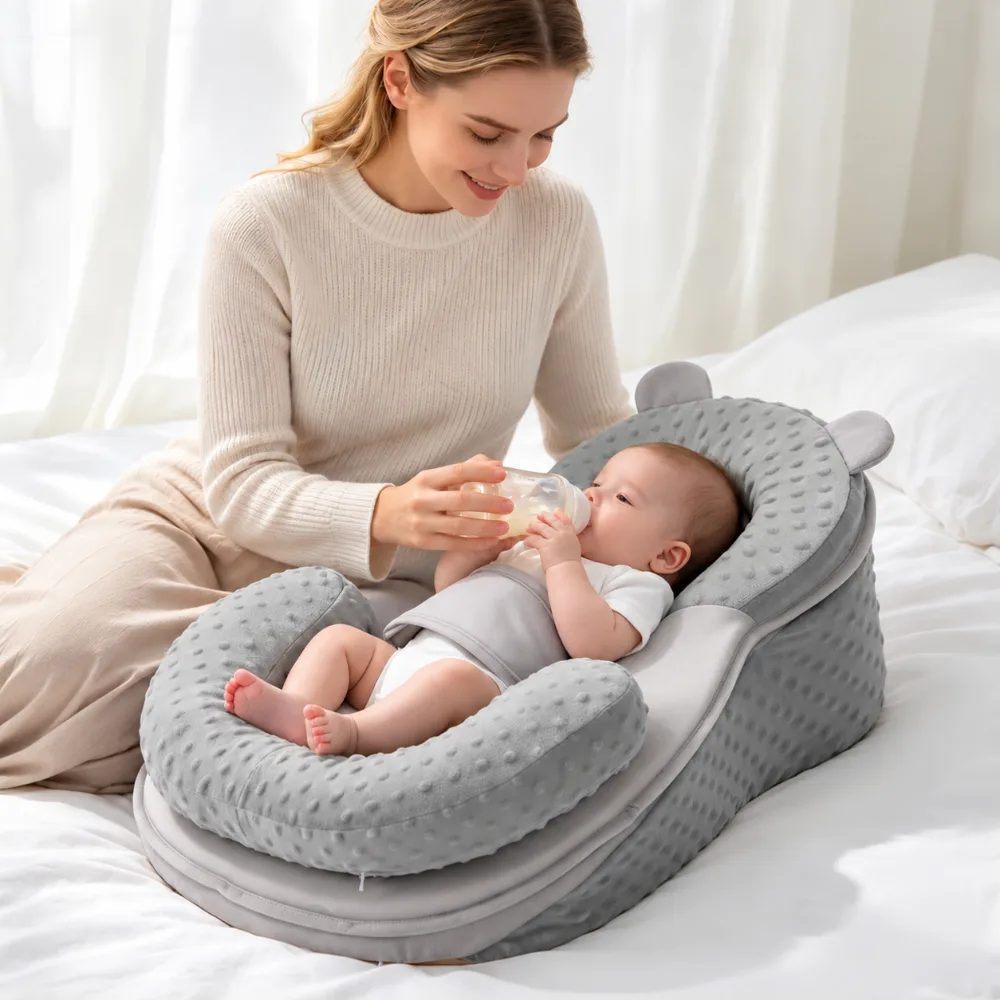 Tender-Mother-Baby-Feeding-Moment Newborn Anti-Spit-Up Feeding Aid Pillow - Image 1