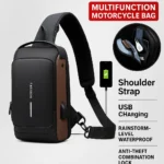 Waterproof anti-theft sling chest bag with USB port and password lock