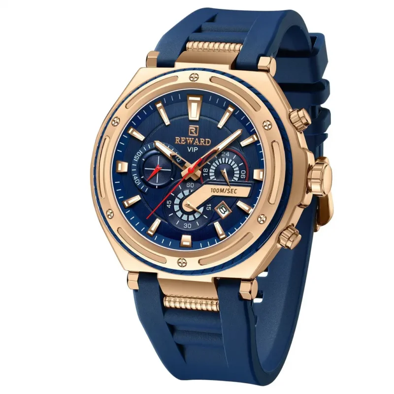 Reward men's quartz chronograph watch with silicone strap