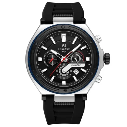 Reward men's quartz chronograph watch with silicone strap