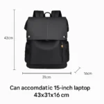 Men's large-capacity PU leather business laptop backpack