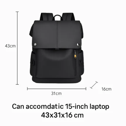 Men's large-capacity PU leather business laptop backpack