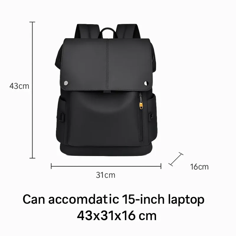 Men's large-capacity PU leather business laptop backpack
