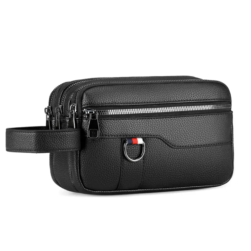 Men’s vintage-style handheld camera and phone storage bag