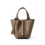 Women's large-capacity genuine leather bucket bag