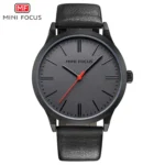 MINIFOCUS MF0058G men's three-hand quartz watch with leather strap