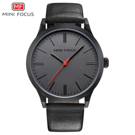 MINIFOCUS MF0058G men's three-hand quartz watch with leather strap