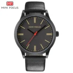 MINIFOCUS MF0058G men's three-hand quartz watch with leather strap