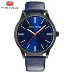 MINIFOCUS MF0058G men's three-hand quartz watch with leather strap