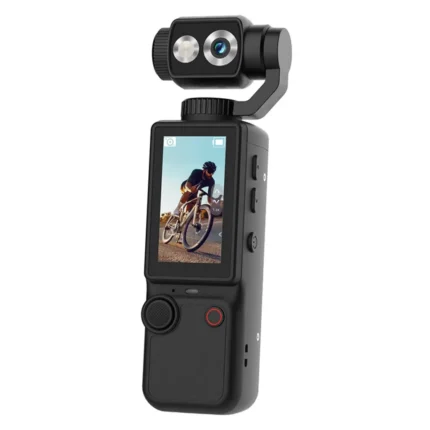 Q8 handheld sports camera with rotating lens and mounting bracket