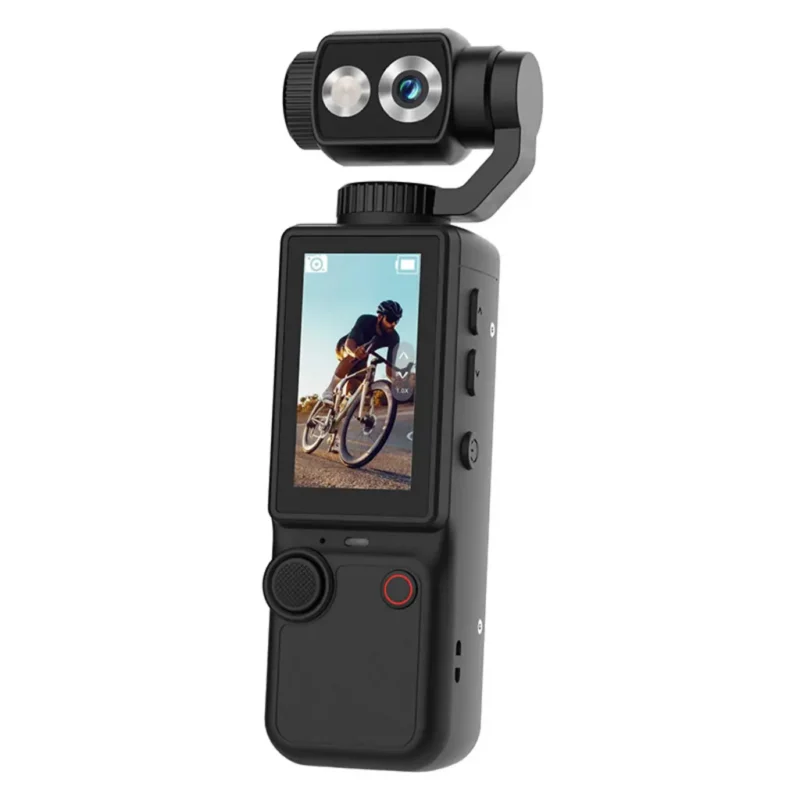Q8 handheld sports camera with rotating lens and mounting bracket