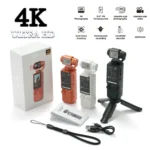 Q8 handheld sports camera with rotating lens and mounting bracket