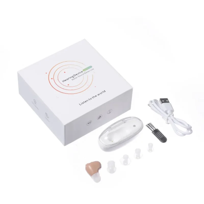 Rechargeable in-ear ear-hook hearing amplifier