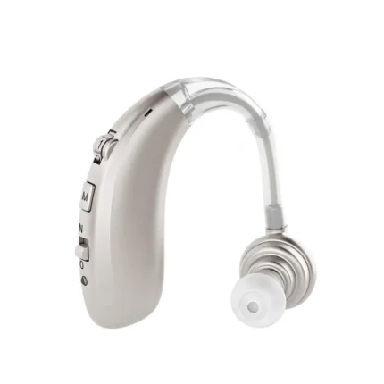 High-volume rechargeable hearing aid with built-in battery