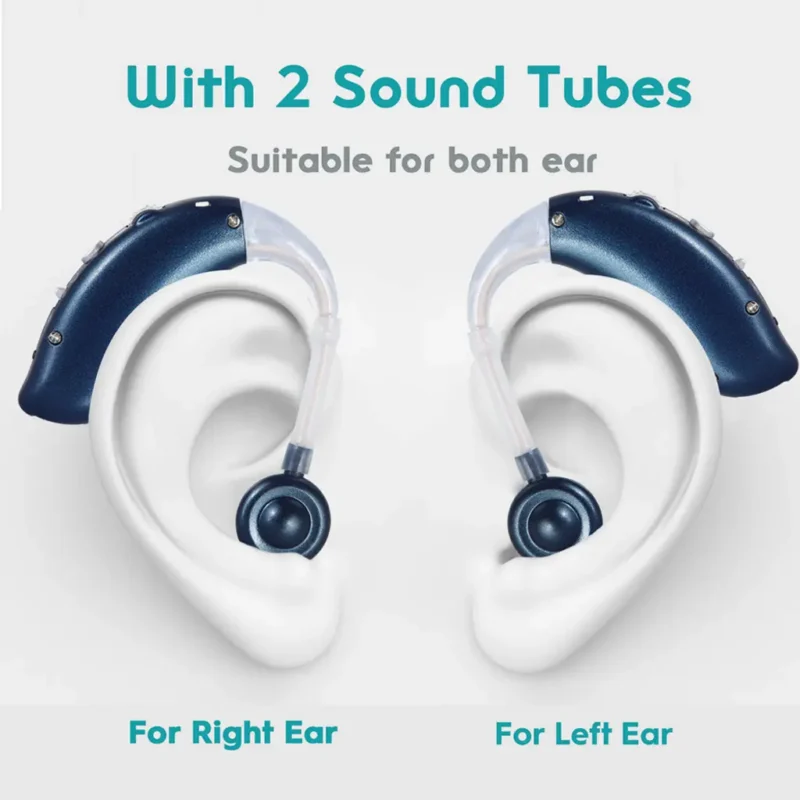 High-volume rechargeable hearing aid with built-in battery