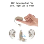 High-volume rechargeable hearing aid with built-in battery