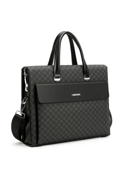 Men's laptop briefcase with combination lock and shoulder strap