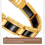 Black magnetic stainless steel bracelet with single-row design