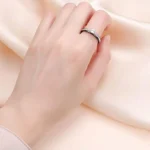 6mm black and white ceramic ring with zircon stones
