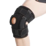 Hinged knee brace with steel plate and aluminum alloy support