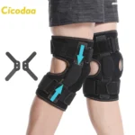 Hinged knee brace with steel plate and aluminum alloy support