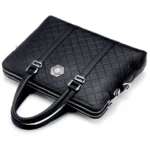 Men's genuine leather combination lock laptop briefcase