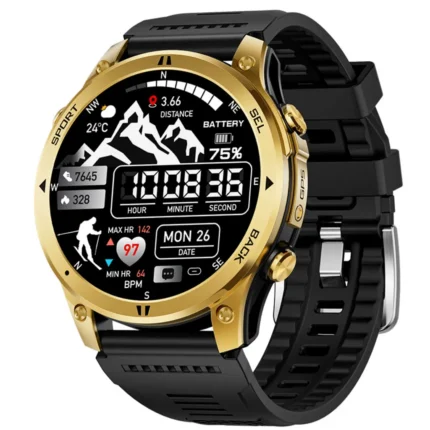 Rugged waterproof GPS smartwatch for outdoor sports