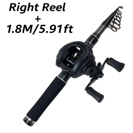 Portable telescopic fishing rod with 1.5–2.4 m length range