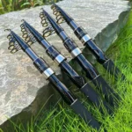 Portable telescopic fishing rod with 1.5–2.4 m length range