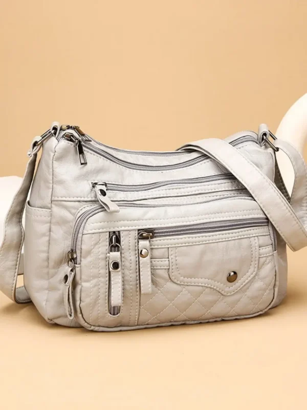 Women's soft multi-compartment shoulder and crossbody bag