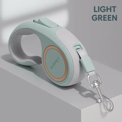 Retractable dog walking leash with control