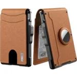 Men's wallet with AirTag card holder