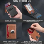 Men's wallet with AirTag card holder