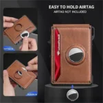 Men's wallet with AirTag card holder