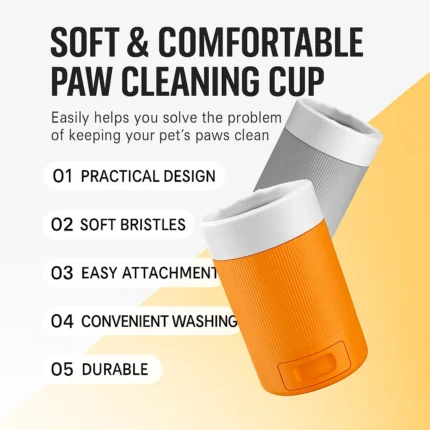 Automatic dog paw cleaning cup for pet grooming