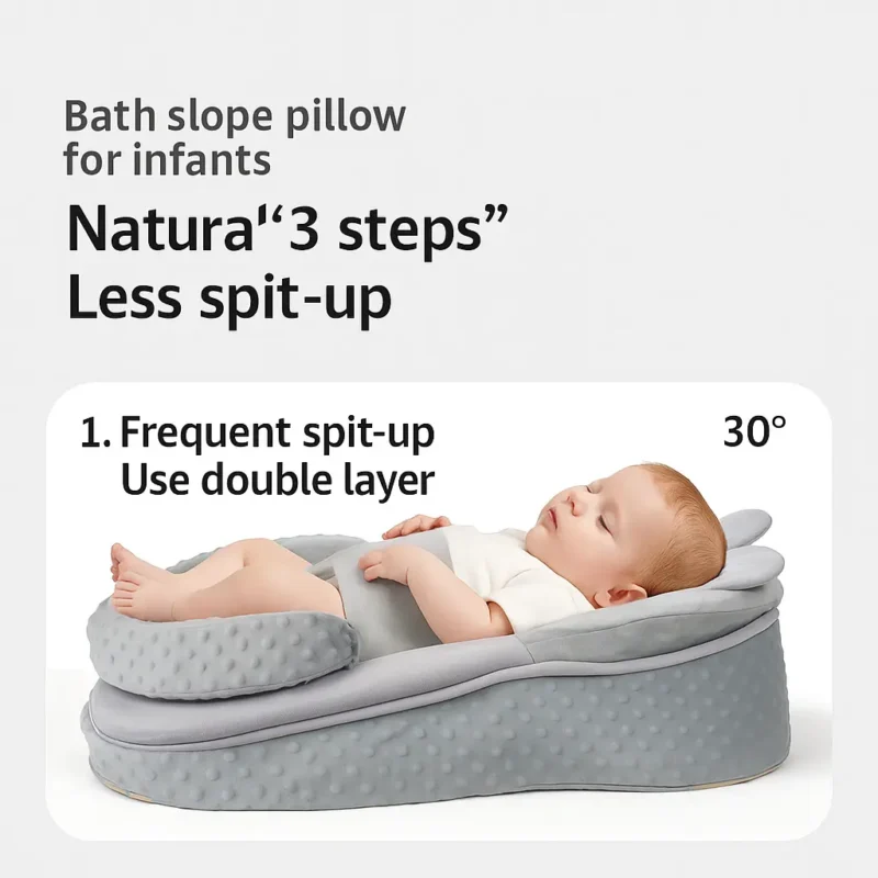Newborn anti-spit-up pillow for feeding support