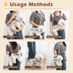 Portable breathable dog carrier backpack with multiple carrying options