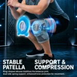 Sports knee support with patellar strap