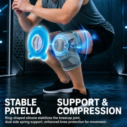 Sports knee support with patellar strap